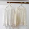 Japanese Embroidered Lace Doll Collar Cotton Shirt - Versatile Long-Sleeve Layer