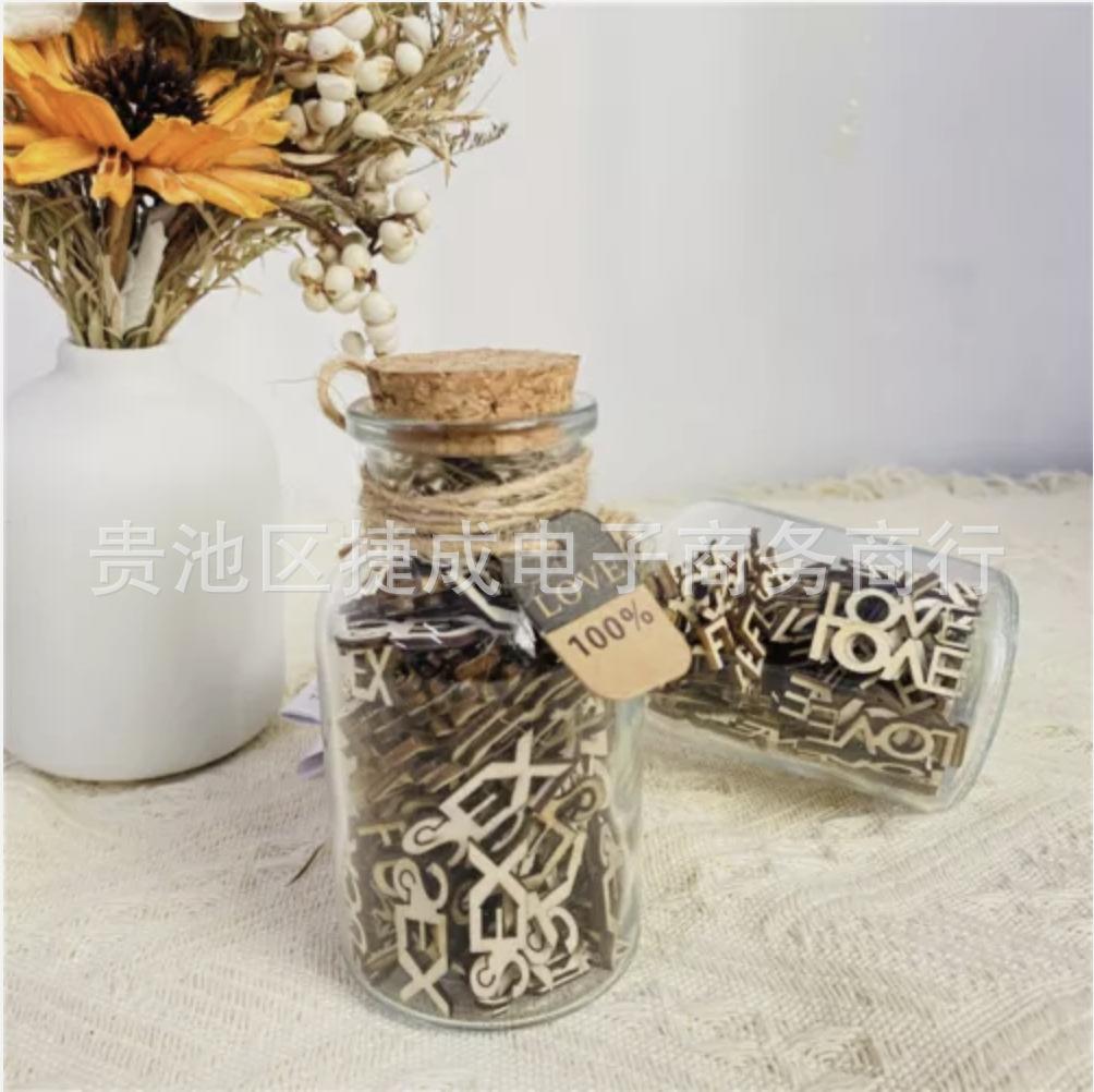 Lustiges Fuck-Glas Geschenk – 100 Holzbuchstaben-Ausschnitte, Scherz-Geburtstagsgeschenk für Ihn/Sie, Neuartige Schreibtischdekoration zur Stressbewältigung