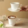 Relief Ceramic Mug White Coffee Cups Afternoon Tea Cup Water Cup Breakfast Cups Milk Mug Milk Tea Mugs Drinkware Juice Mugs