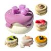 Stress Relief Souffle Squeeze Toy Matcha Chocolate Peach Blueberry Strawberry Cake Sensory Toy Simulated Dessert Pinch