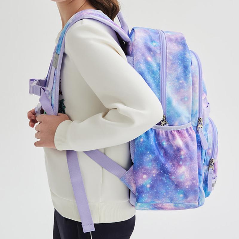 FILA Zipper Closure Nylon Backpack Medium Size Unisex Backpack Lavender K18B411103FPU