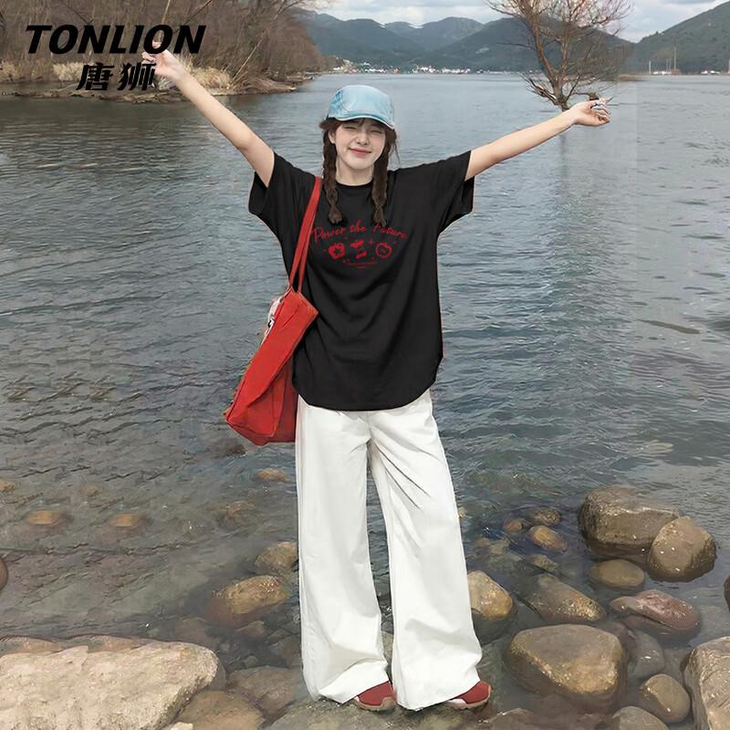 

TonLion Women s Cartoon Print Cotton T-Shirt S