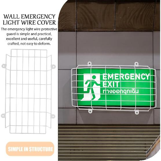 Metal Emergency Light Protective Guard Wire Cage for Exit Signs Wall-mounted Emergency Light Wire Cover Durable Easy To Install for Public Spaces
