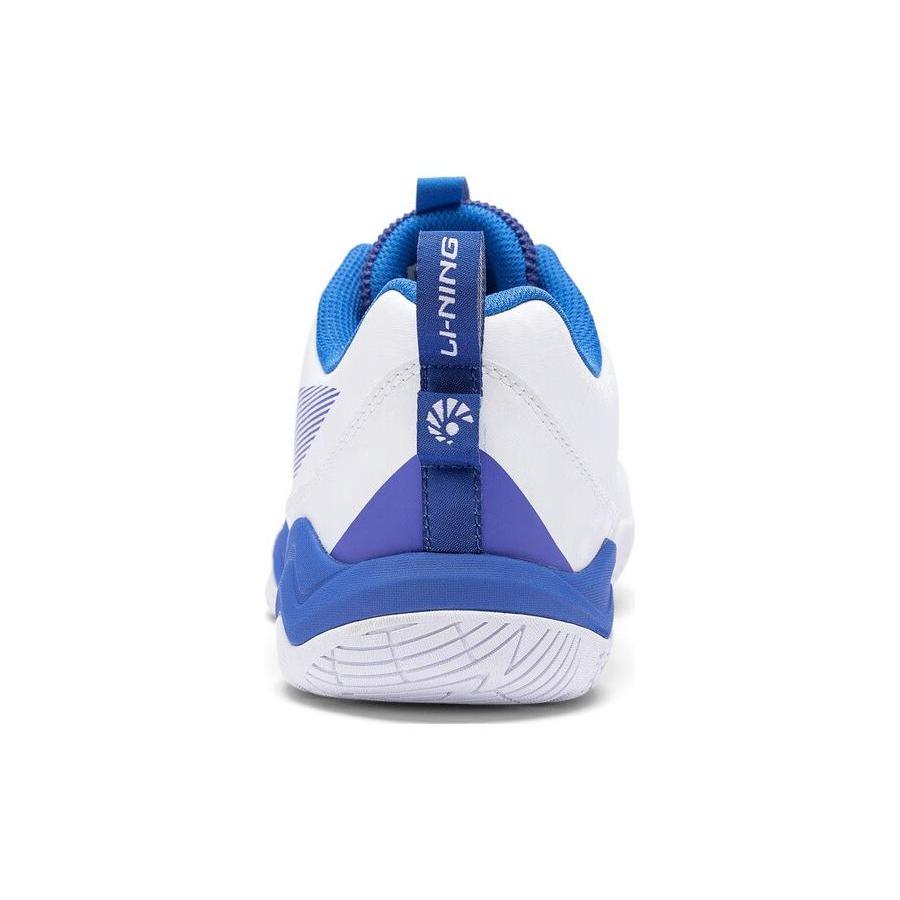 New LiNing CS6 Slip Resistant, Abrasion Resistant, Breathable Low Top Badminton Shoes Unisex White Blue AYTS055-2