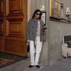 Womens Double Breasted Solid Color Woolen Coat Casual British Style Versatile Outerwear