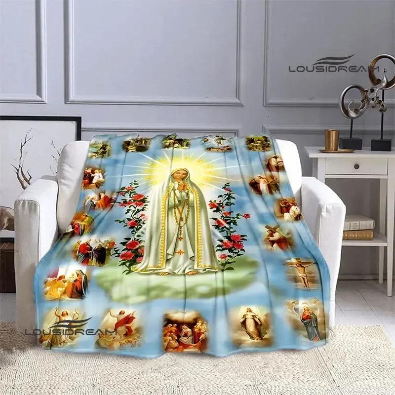 Virgin Mary Faith Print Blanket Flannel Soft Comfort Blanket Home Travel Blanket Kids Warm Blanket picnic blanket birthday gift