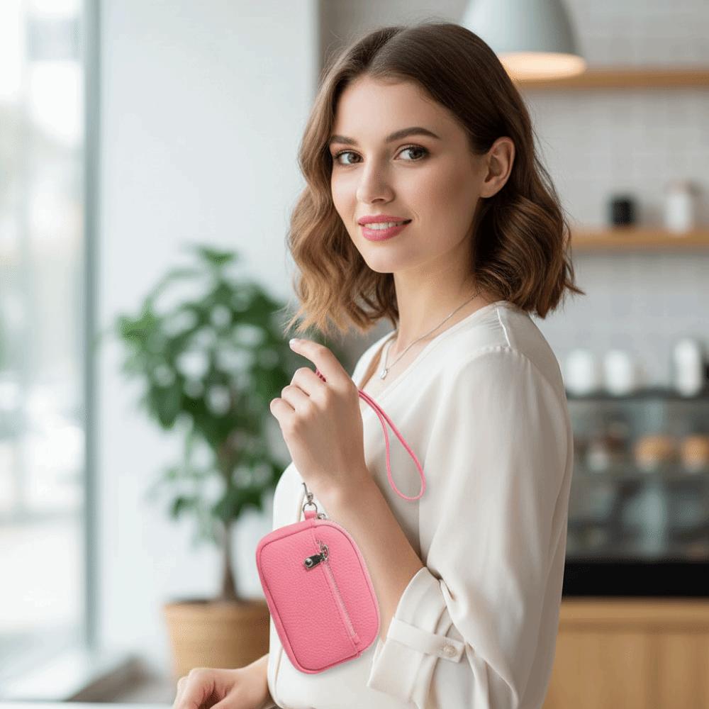 With Wrist Strap Women Wrist Wallet Zipper Hand-held Key Bag Fashion Coin Bag  Urban Design