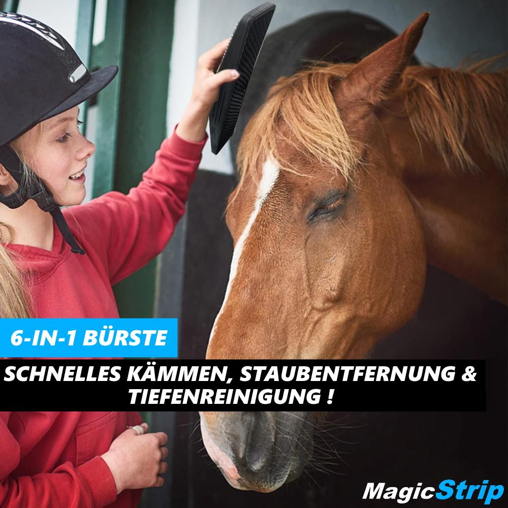 MagicStrip Pferdebürste Kardätsche Pferdekardätsche Pferdestriegel Putzbürste
