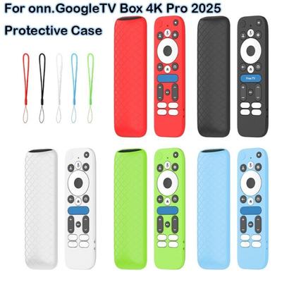 New Silicone Protective Case Shockproof with Lanyard Soft Shell Protector Remote Control Sleeve for onn.GoogleTV Box 4K Pro 2025