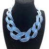 Damski Akrylowy Gruby Naszyjnik z Żywicy, Vintage Bohemski Matowy Plastikowy Cuban Link Chain Choker