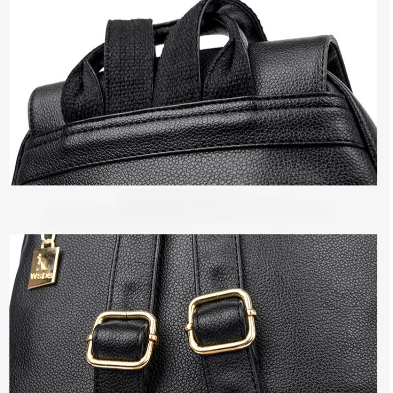 New Women's Casual Backpack with European and American Trendy Large Capacity Outdoor Travel Fashion Soft Leather Backpack Versatile Bag