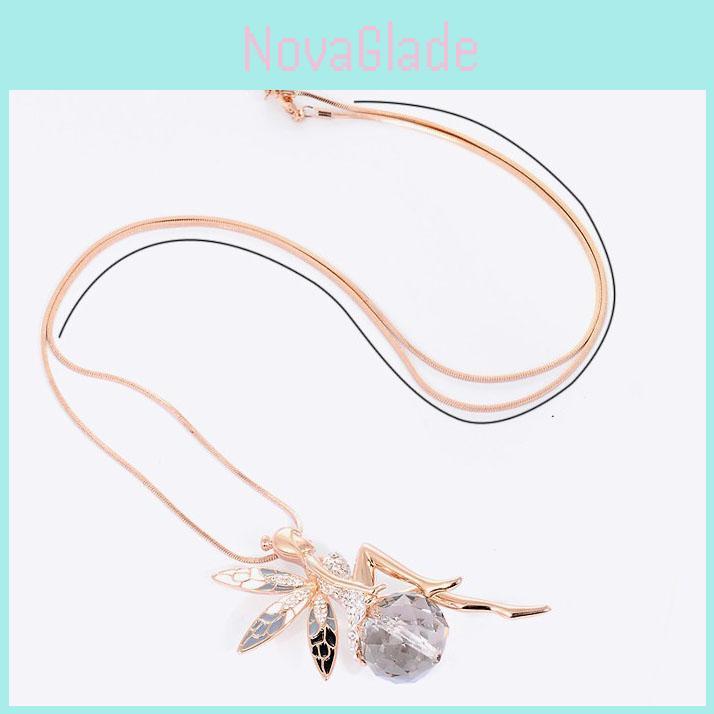 Stilvolle Engelsflügel Halskette Florales Design Legierung Schmuck Mode Accessoire Geschenk Für Sie Reisen