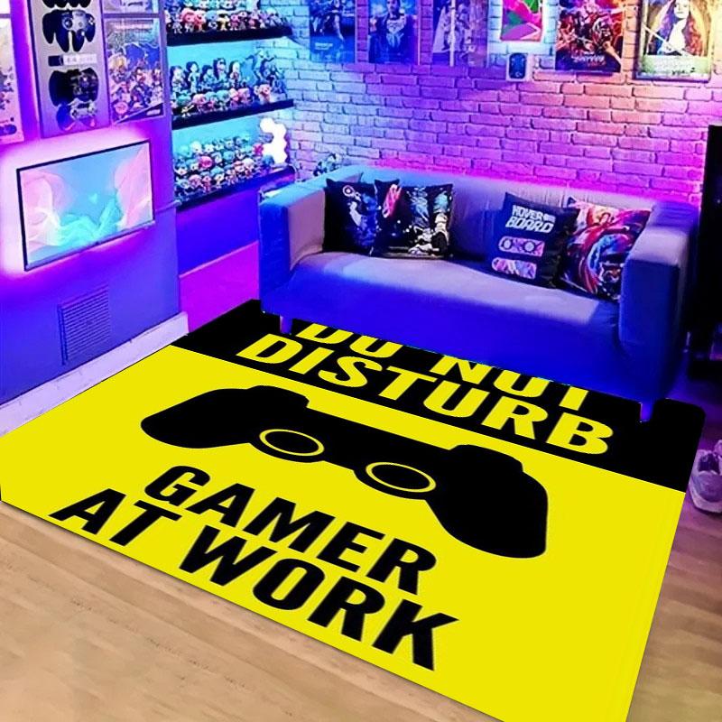 Alfombras HD para Área de Hogar para Gamers con Diseño de Mando de Juego, Alfombras de Piso Antideslizantes para Niños, Alfombra para Decoración Sala de Estar, Dormitorio, Salas de Juego, Cocina