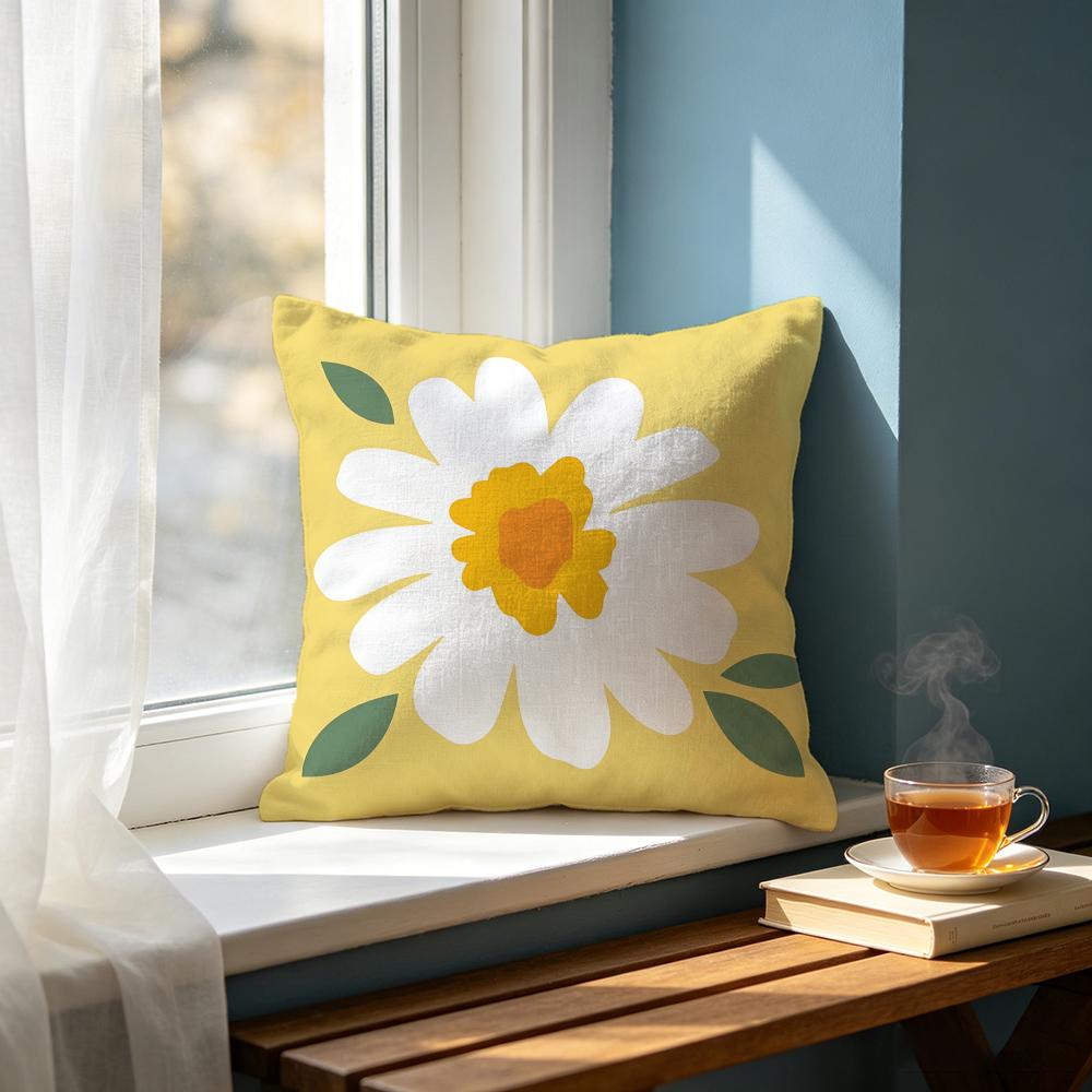 Art MMinimal Hand Drawn Flower Text Cushion Cover Cushion Cover Set Pcs X X X Pillowcase Decorative Sofa Home Decor