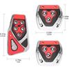 3Pcs Universal Automatic Non-Slip Gas Brake Foot Pedal Pad Cover Red Aluminum Alloy Auto Pedal Pads Car Accessories