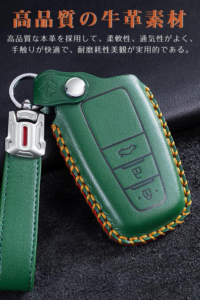 Schlüsseletui für Toyota Smart Key Hülle Schlüsselabdeckung 3 Tasten Echtes Leder Speziell Entwickelt für Toyota Prius 50 Serie Schlüsselabdeckung Geeignet für Neuen Corolla