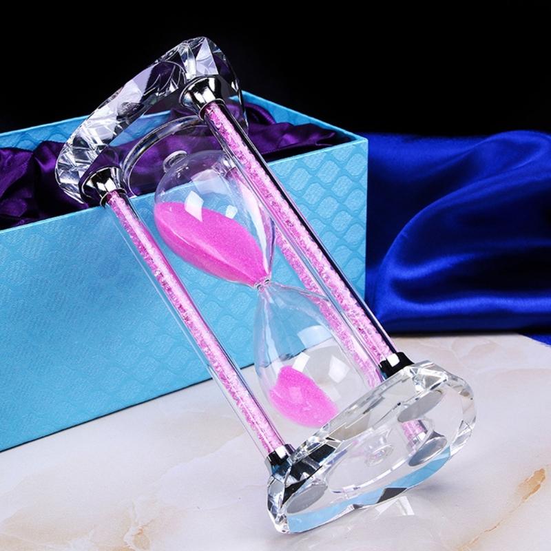 Effective 30 Minutes Sand Clock Practical Heart Shaped Crystal Hourglass Efficient Timer for Kitchen Study or Gym Use