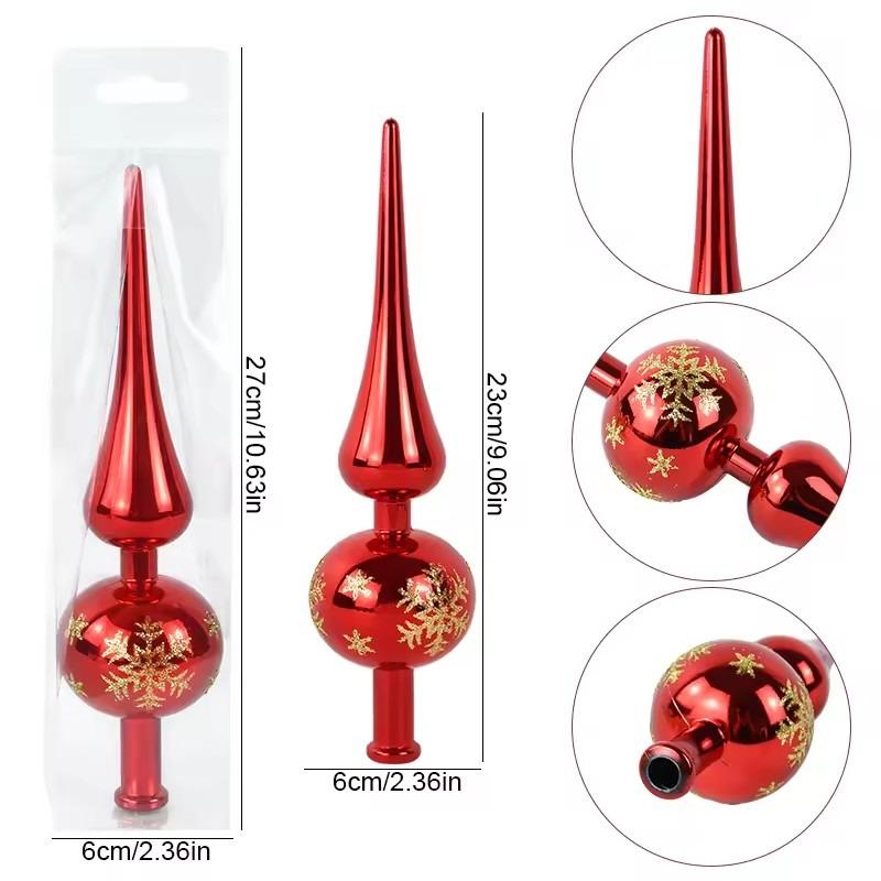 Christmas Tree Topper Gold Ornament - Handicrafts Tip-Shaped Decor, Elegant Home Decoration for Xmas Holiday