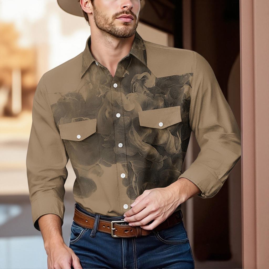 Men'S Fashionable Lapel And Shoulder Length Short Sleeved Casual Top