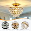 Modern Small Crystal Ceiling Light Fixture Mini Gold Semi Flush Mount Chandelier Light Fixture for Hallway Bedroom Bathroom Closet e27