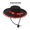 1pcs Spanish-style Hat Soft Sombrero Caps Traditional Halloween Fuzz Ball Mexican Sombrero Hats Wide Brim Design Carnival Costum