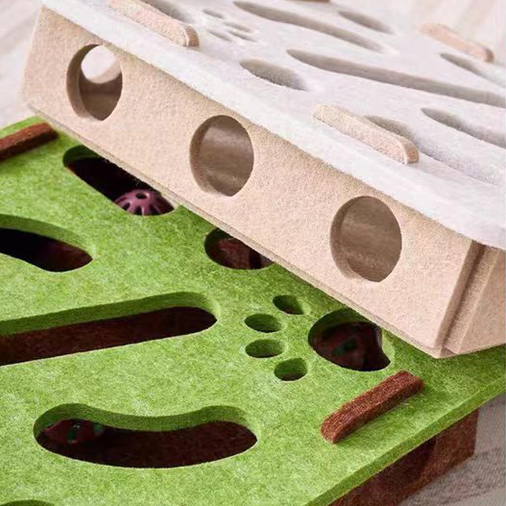 Interactive Puzzle Maze Felt Box for Cats Fun Pet Toyfor Indoor Kittens Adult Cat Puzzle Box Boredom Relief Toys