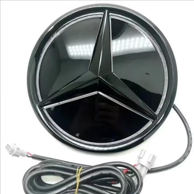 FA03Car Front Grille Logo Light Mirror LED Badge Badge Luminous Decorative Light for Mercedes Benz W213 E-Class Key Ring