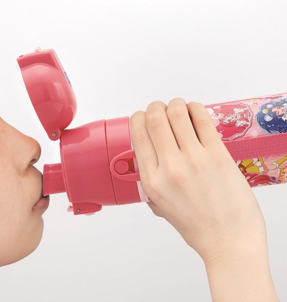 Skater Stainless Steel Water KiraKira Precure SDC4 Bottle, 470ml, (Direct Drink)