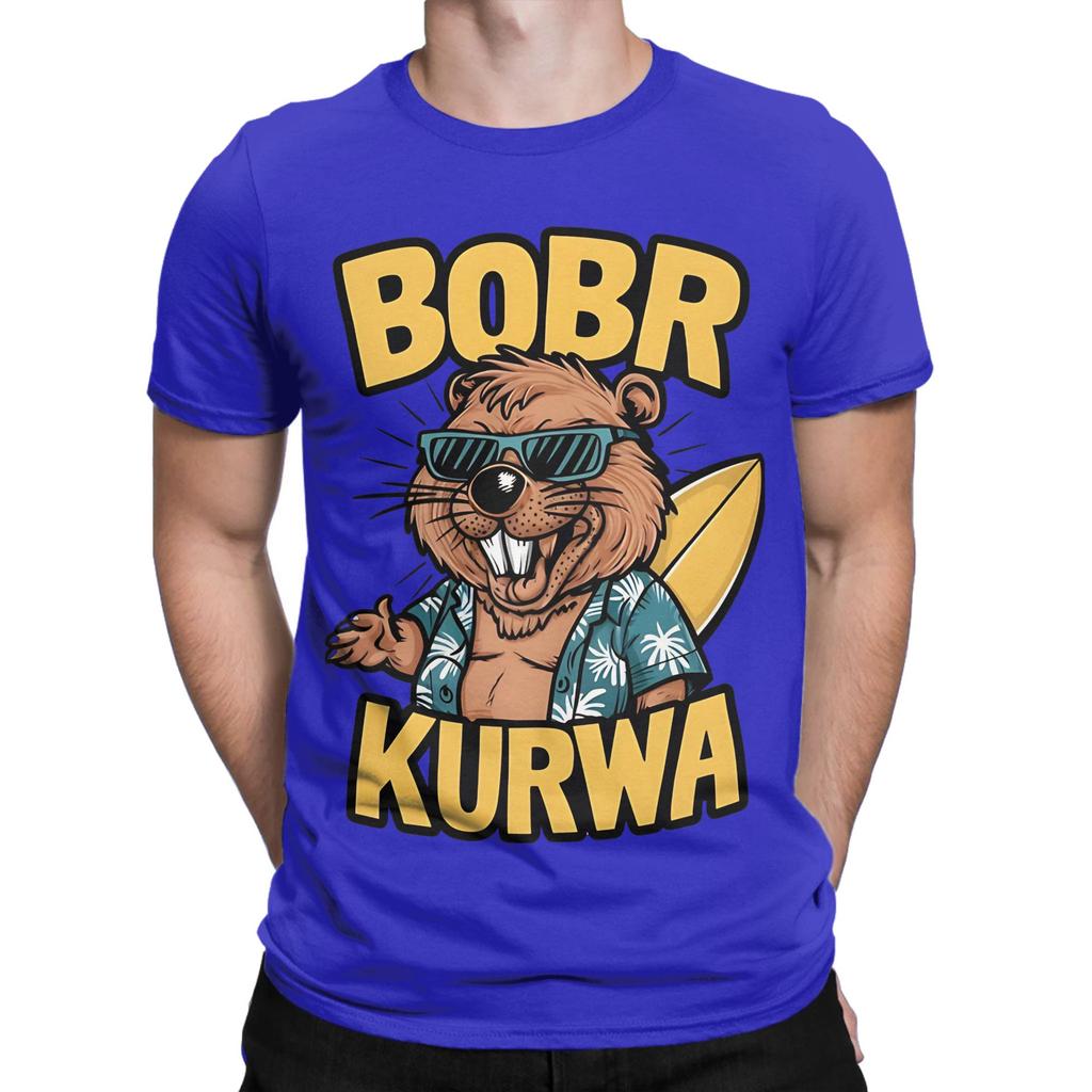 BOBR KURWA Funny Epic Beaver Meme Hawaii Funny Graphic 100 Cotton TShirt Bobr Kurwa Tees Tops For Unisex