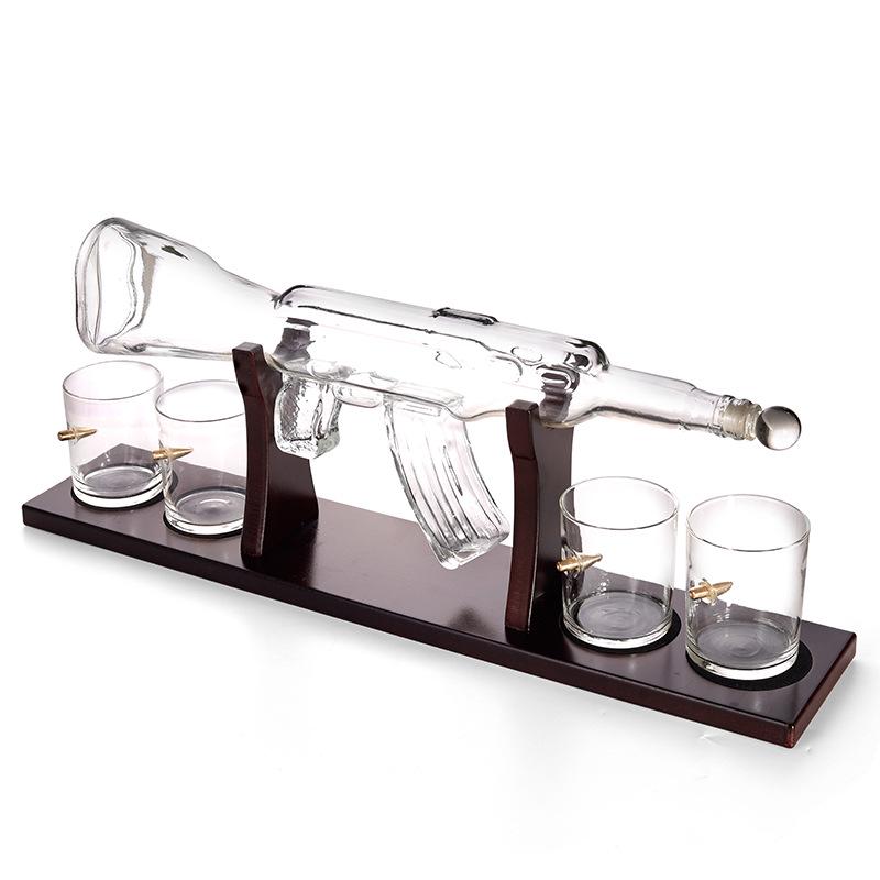 Elegant Gun Whiskey Decanter Glass Set