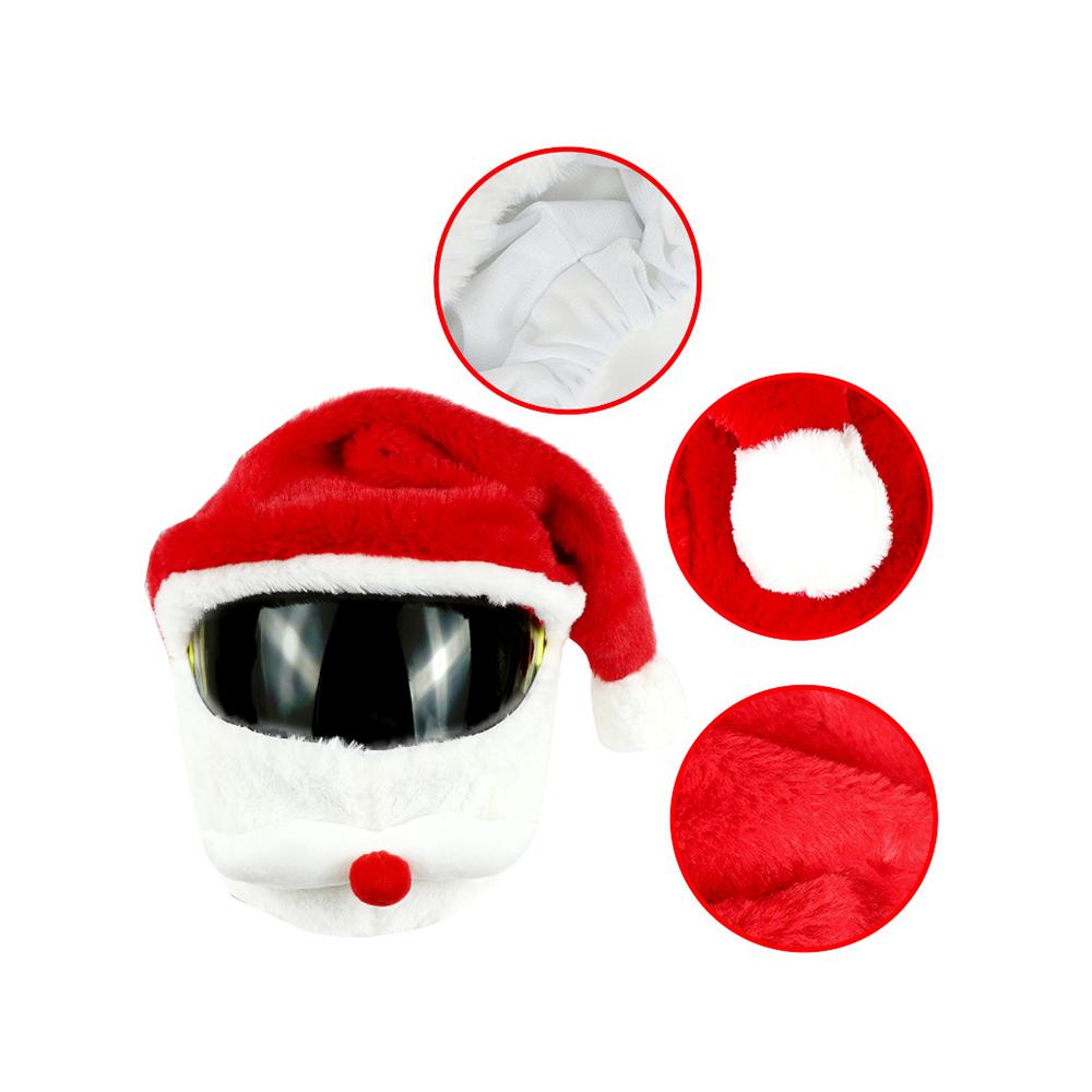 Motorcycle Helmet Hat Cap Cover Christmas Santa Claus Look Costume Hat Universal