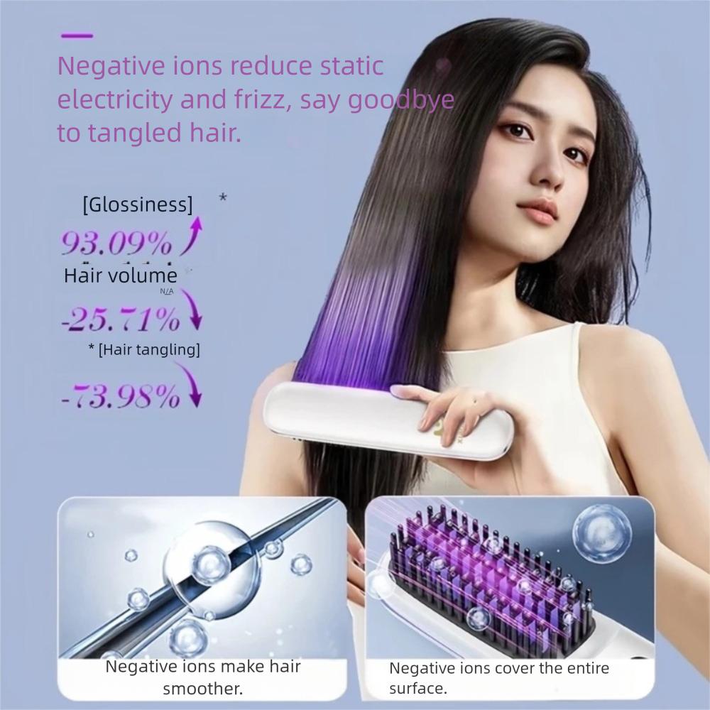 Cordless Hair Straightener Comb Anti-Scald Electric Heated Hair Comb  Hair Styling Tool