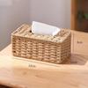 Neue gewebte Taschentuchbox Imitation Rattan gewebt Gras Taschentuch Aufbewahrungsbox Luxus Taschentuchpapierhalter Zuhause Wohnzimmer Tischdekoration