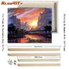 Ruopoty DIY Frame Night Scenery DIY Painting By Numbers Kits Modern Wall Art Picture Handpainted Oil Painting For Living Room Art