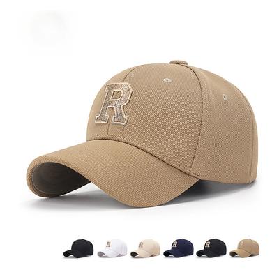 Frühlings- und Herbsttrend Metallfadenstickerei Dreidimensionale R-Buchstabenmütze Damen Jugend Vielseitige Hartschalen-Schatten-Baseballkappe Herren