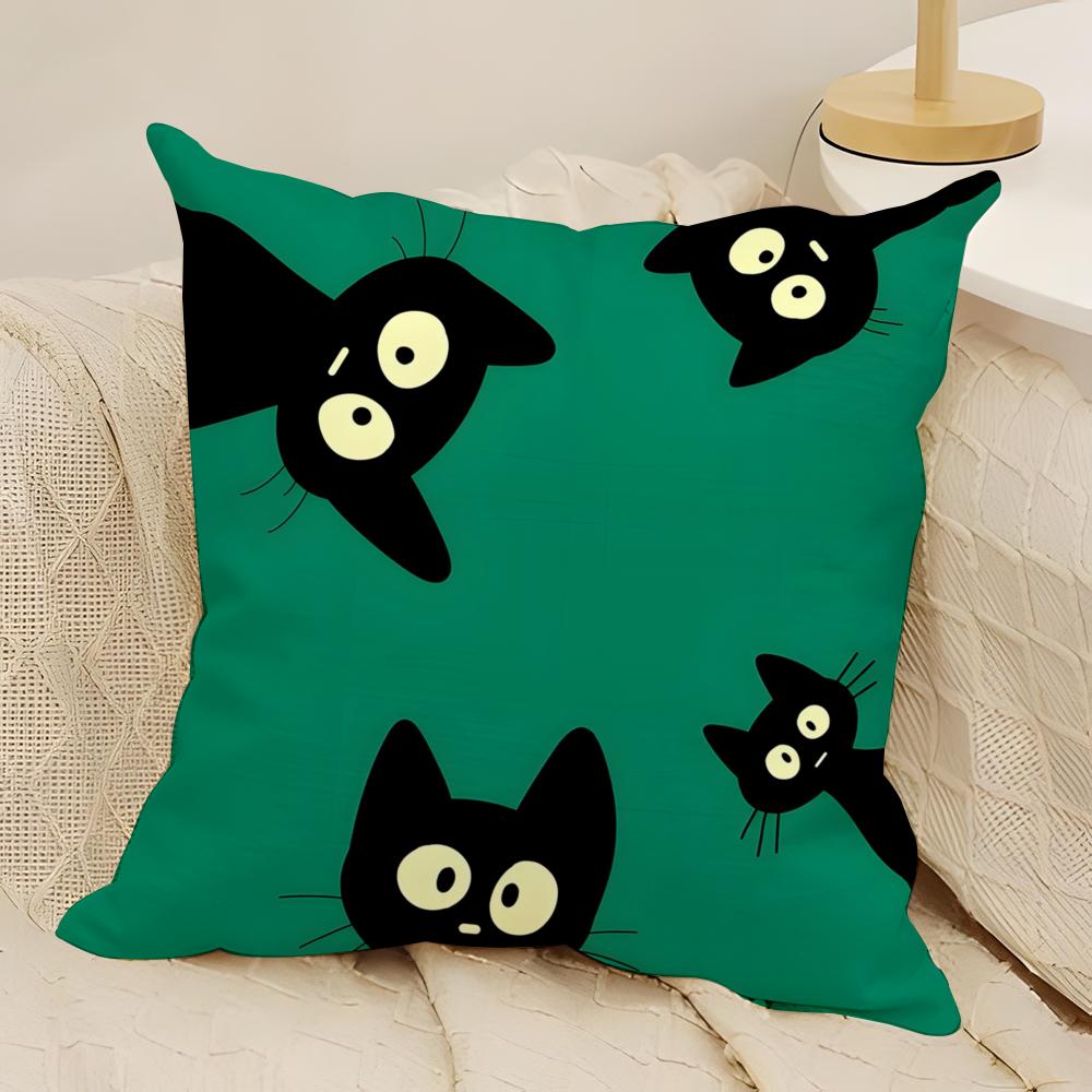 fashing and surprising cat patterns Pillow Case Natural Linen Double-Sided Printing Sofa Home Decor Cushion Cover