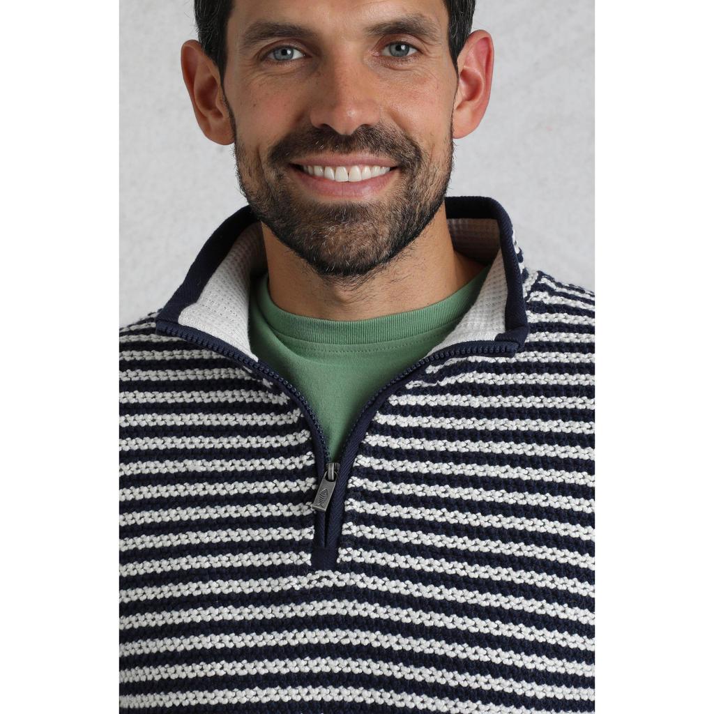 Weird Fish Mens Shorling Stripe Macaroni Quarter Zip Jumper