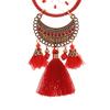 Earrings Long Drop Fashion Red Fringed Long Fashion Tassel Earrings for Girls