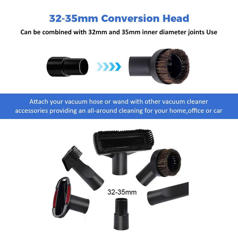 Universal Nozzle Suction Brush Head Dusting Brush For Inner Diameter 32mm Connectors Brush Nozzle Crevice Tool Vacuum Cleaner