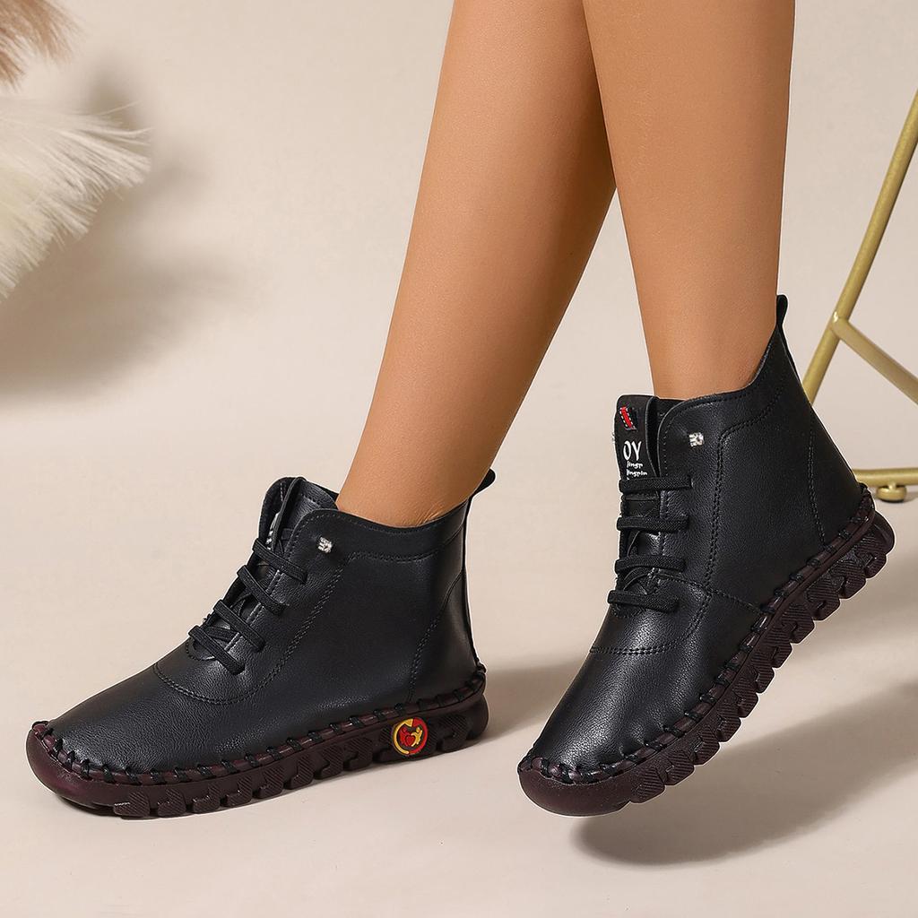 Women's shoes are comfortable and breathable, high-top shoes, spring and summer hand-stitched soft sole sheets