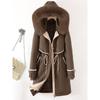 Medium and long two-wear Parker cotton-padded clothes 2026 winter cotton-padded clothes women's removable inner hooded down cotton