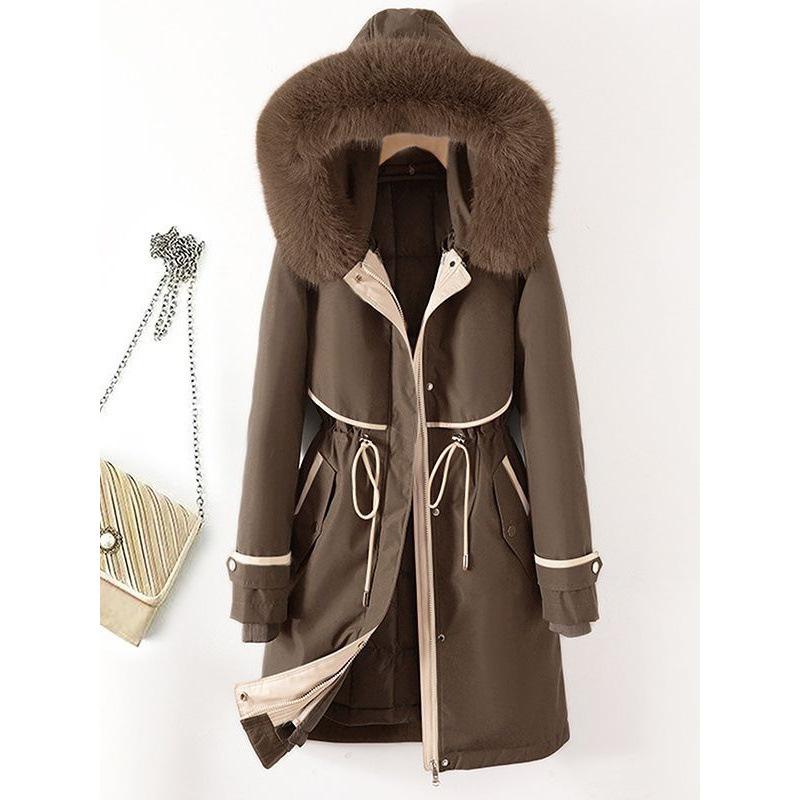 Medium and long two-wear Parker cotton-padded clothes 2026 winter cotton-padded clothes women's removable inner hooded down cotton
