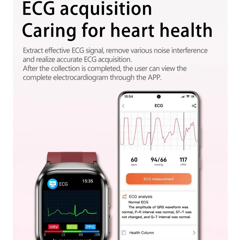 2026 New Airbag AirPump Blood Pressure ECG Uric Acid Blood Fat Blood Oxygen Heart Rate Temp Health Precise Diagnosis Smart Watch