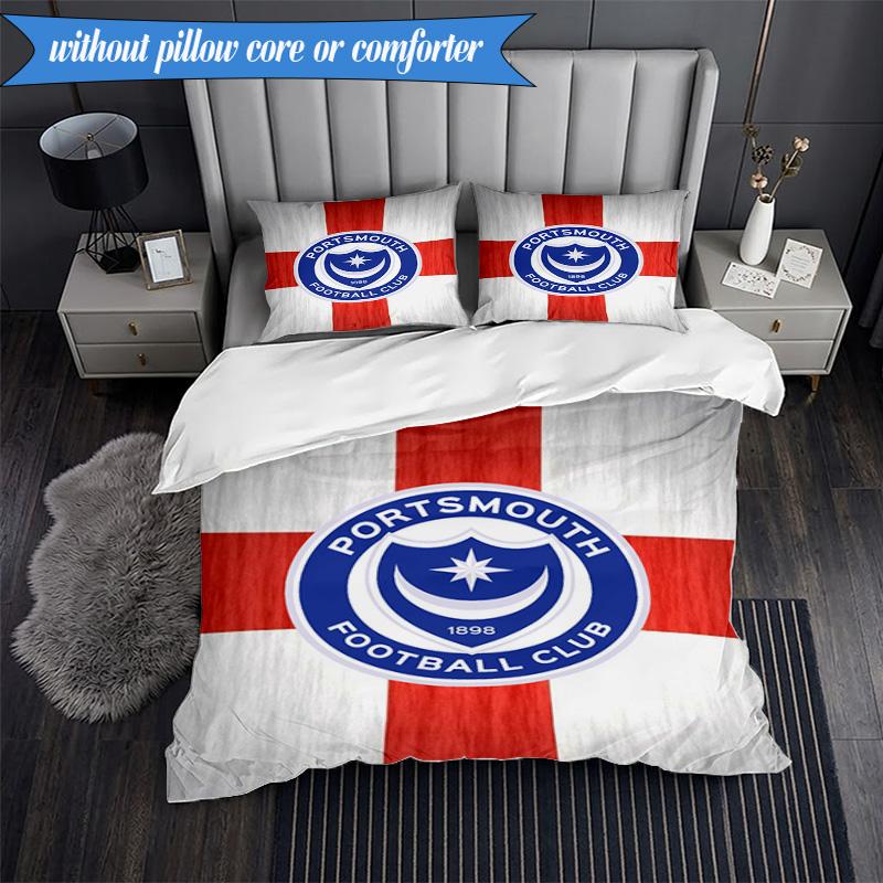 3PCS Ports Fc Crest Printed Soft Bedding Set,Including 1pc Duvet Cover And 2pcs Pillowcases Perfect for Bedroom, Dormitory, Fan Gift