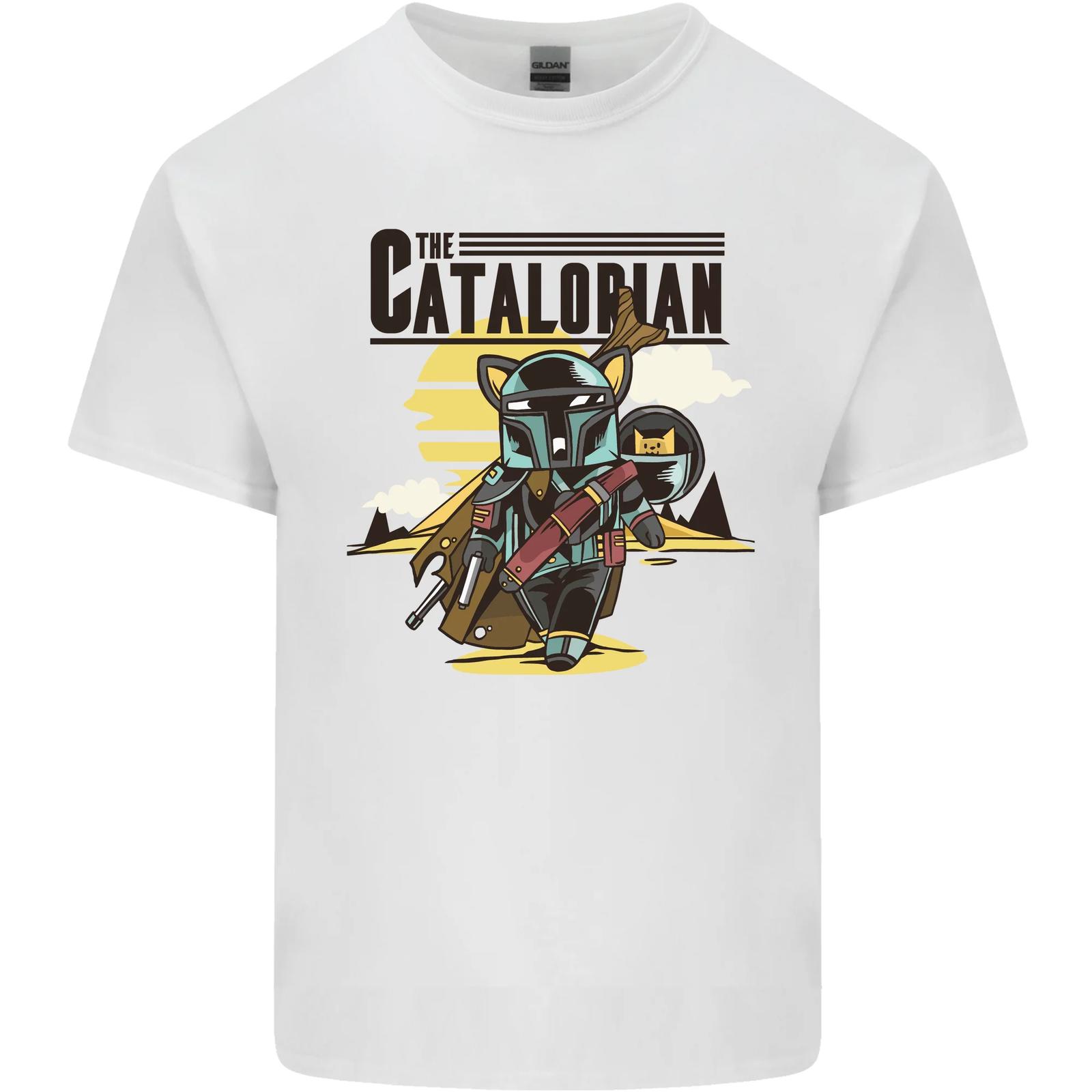 Catalorian Gato Divertido Parodia Algodón Hombre Camiseta XXL
