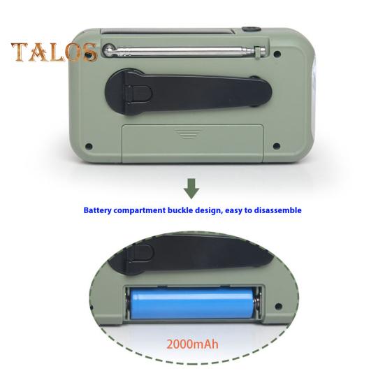 Radio de urgență cu lanternă Multifuncțional Compact Portabil Alarmă SOS Bandă AM/FM Radio reîncărcabil cu manivelă