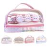 Waterproof Pencil Pen Case Cartoon Cute Transparent Stationary Bag with  for School Students M
