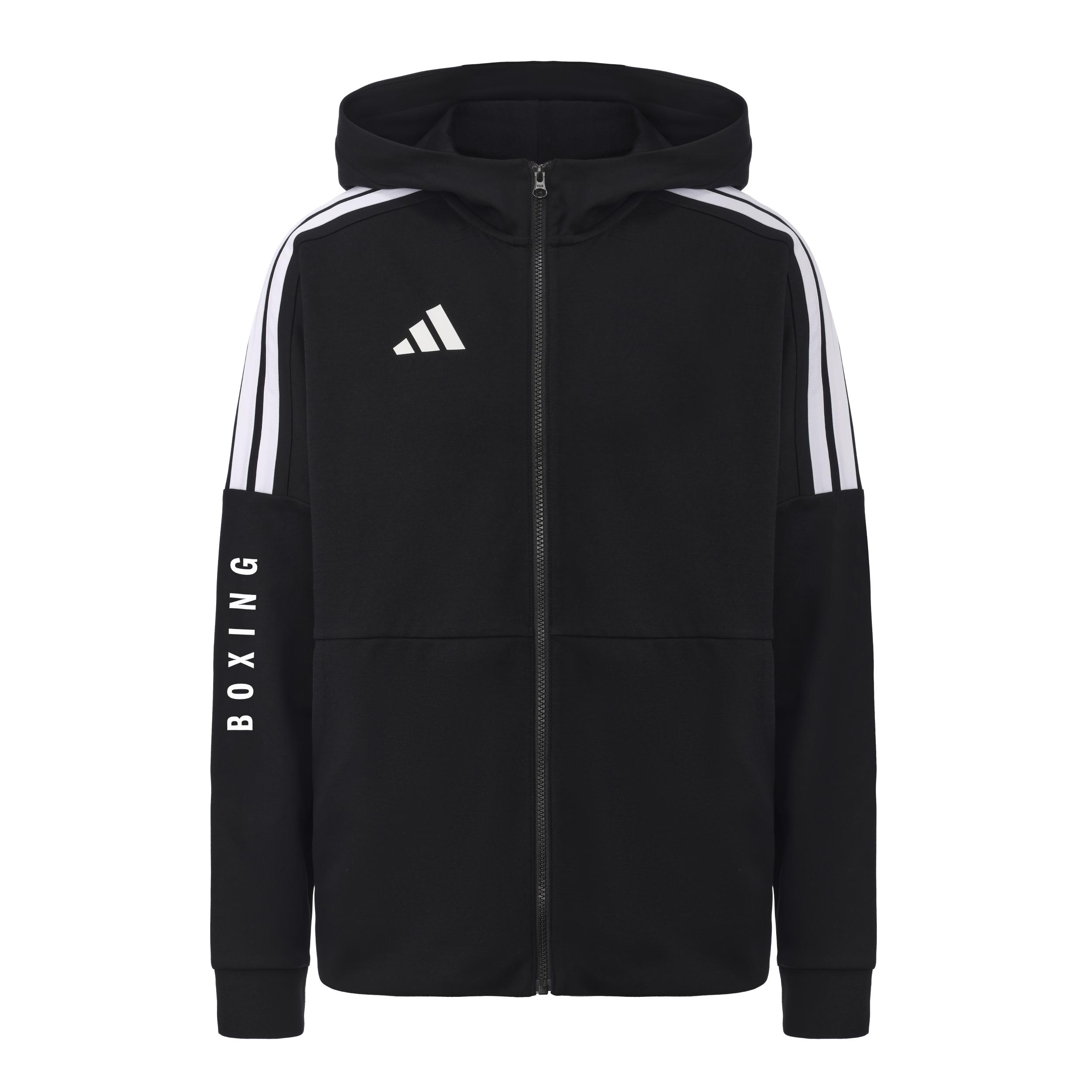 

adidas Boxing Series 3-Stripes Knit Full-Zip Hooded Jacket Black CLTR02JBX-BW 3XL