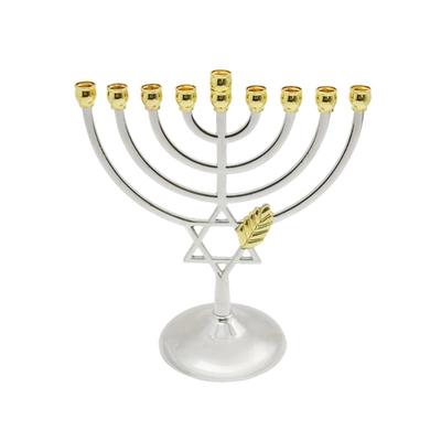 ABMH-Menora 9-armig Traditionelle Je Kerzenständer Halter Jerusalem Tempel 9-armige Kerzen
