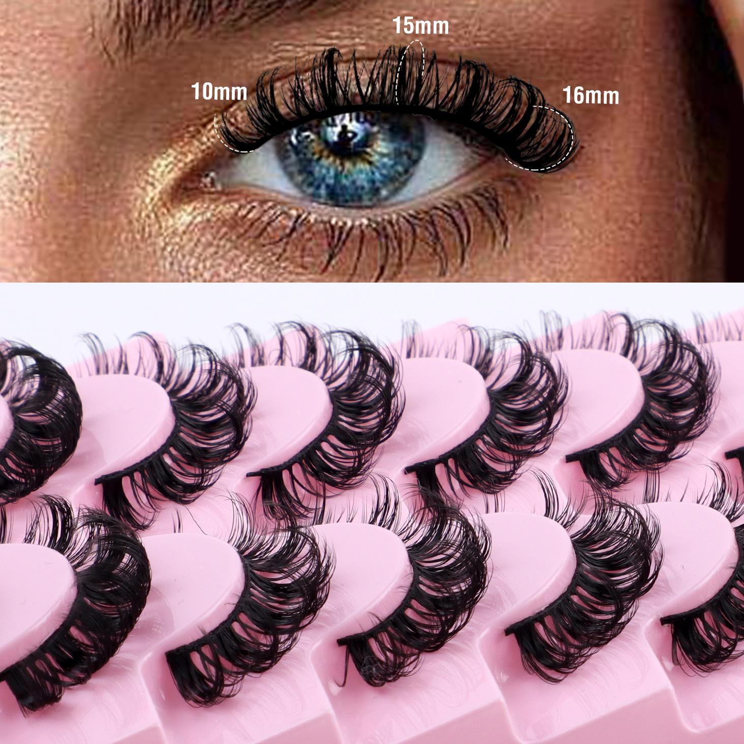 

10 Pairs Of Curled False Eyelashes D Song Thick Curl Planting Grafting Natural Eyelashes